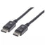 Cable DisplayPort Macho a Macho Manhattan 306935 | 1.0 m | DP 1.2 | 4K@60Hz / 1440p@144Hz | Para GPU a Monitor con Entrada DP | Negro | SKU 306935