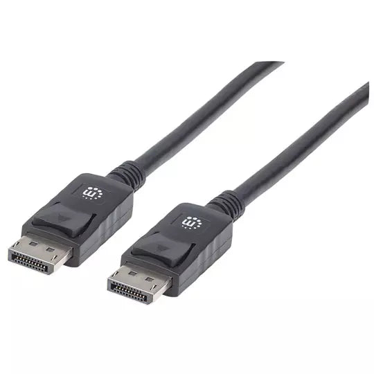 Cable DisplayPort Macho a Macho Manhattan 306935 | 1.0 m | DP 1.2 | 4K@60Hz / 1440p@144Hz | Para GPU a Monitor con Entrada DP | Negro | SKU 306935