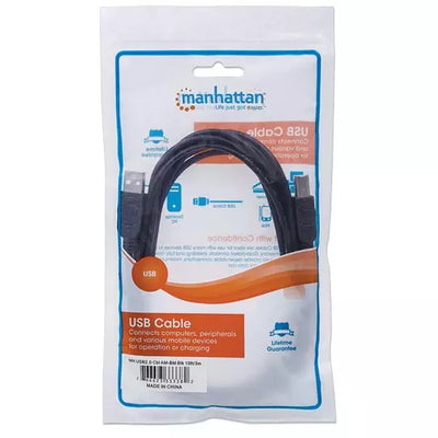 Cable Manhattan USB a-b v2.0, 3.0m, color negro