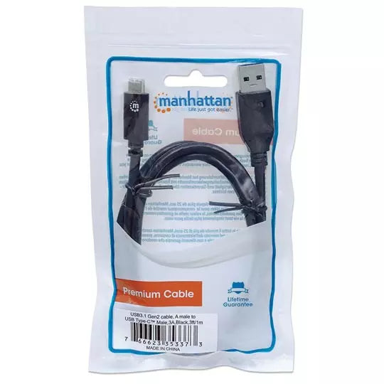 Cable Manhattan USB tipo c a-c m-m v3.11m