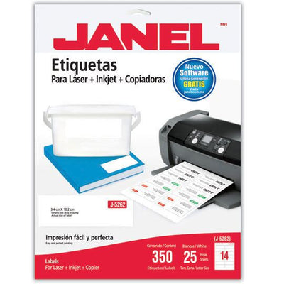 Etiqueta Laser Janel Blanca 34 x 102mm - Paquete con 350 Etiquetas
