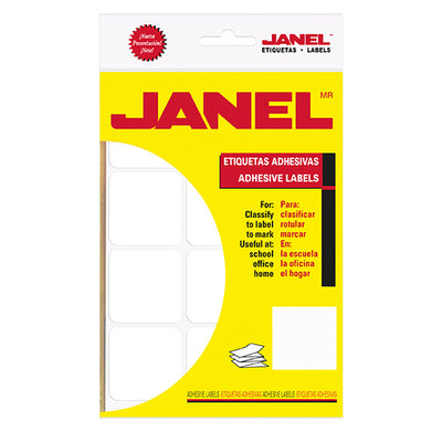 Etiqueta Adhesiva Janel Blanca No.19 de 50 x 50mm - Paquete con 168 Etiquetas