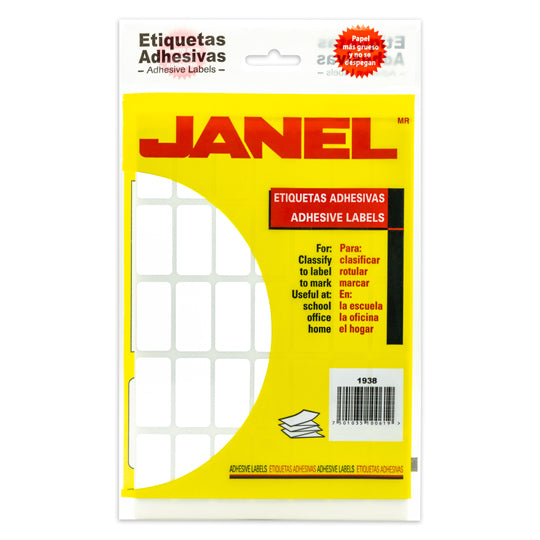 Etiqueta Adhesiva Janel Blanca No.23 de 19 x 38mm - Paquete con 630 Etiquetas