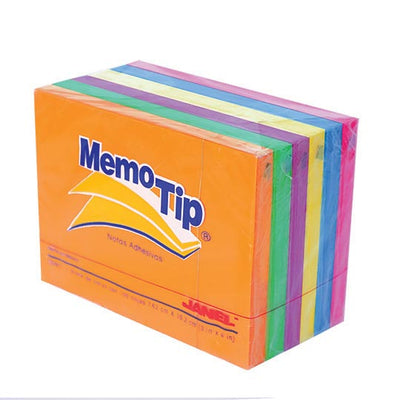 Block de Notas Adhesivas Memo-Tip, Surtido Neon - Block con 100 Notas