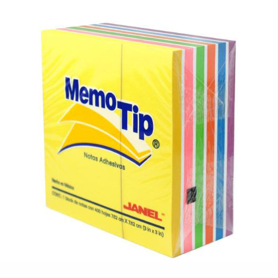 Block de Notas Adhesivas Memo-Tip, Surtido Neon - Block con 400 Notas