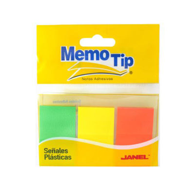 Banderitas Adhesivas Memo-Tip, Surtido Neón - Estuche con 3 Blokcs