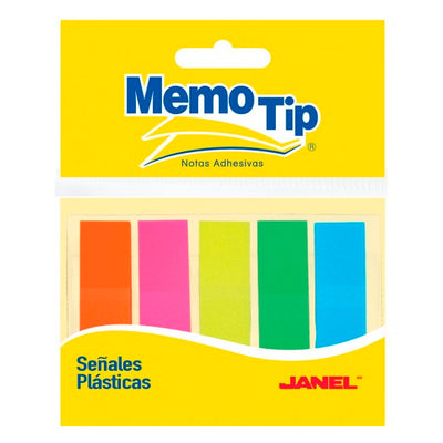 Banderitas Adhesivas Memo-Tip, Surtido Neón - Estuche con 5 Blokcs
