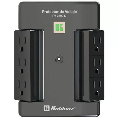 Protector de Voltaje Koblenz PV-2500 D | 2500 VA / 2000 W | 6 Contactos Aterrizados | Desconexión Automática | Para Pantallas hasta 90" y AV | SKU 00-5347-00-0