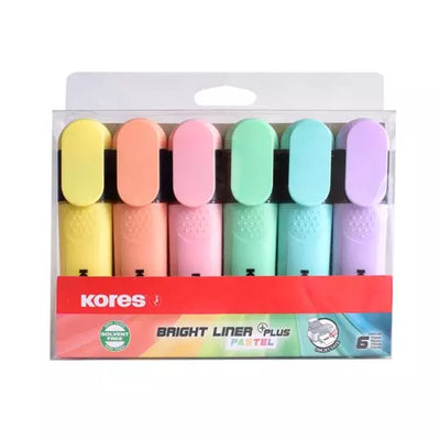 Resaltador kores Bright Line Plus pastelset 6 piezas