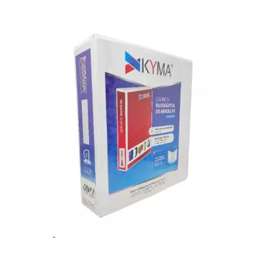 Carpeta panorámica KYMA carta blanca herraje en "D" de 2.5 pulgadas