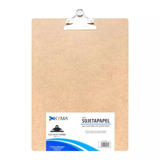 Tabla Agarrapapel KYMA Macocel Herraje Mariposa Tamaño Carta