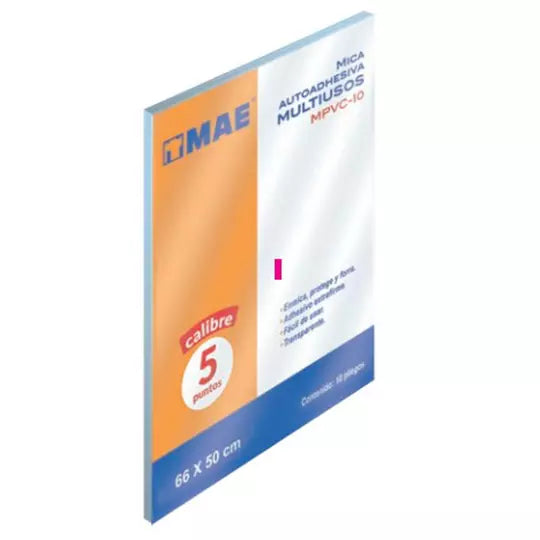 Mica autoadhesiva multiusos MAE calibre5 paquete con 10 piezas