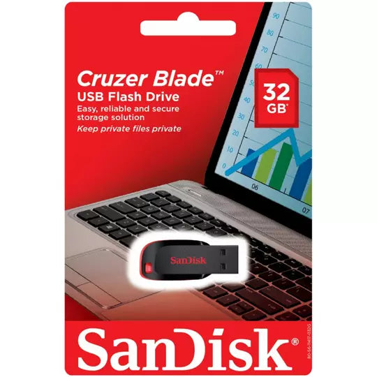 Memoria Flash Sandisk Cruzer Blade 32GB.