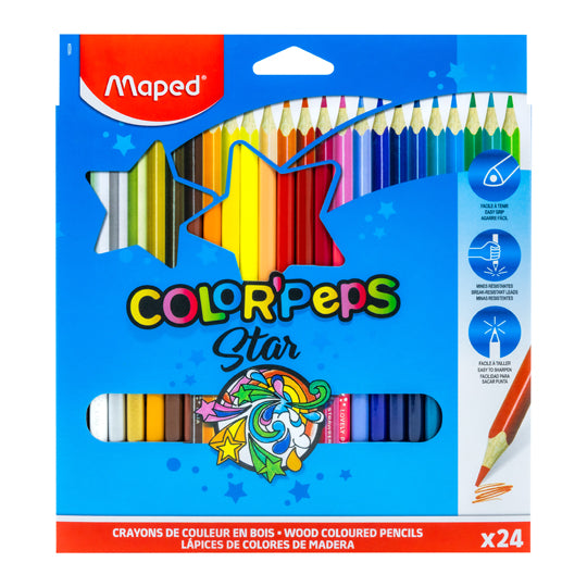 Lápices de color MAPED triangulares 24 piezas