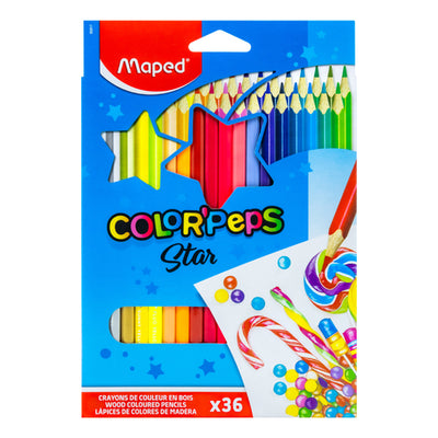 Lápices de color MAPED triangulares 36 piezas