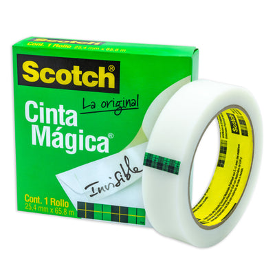 Cinta Magica Scotch Transparente de 25.4mm x 65.8m - 1 pieza