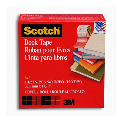 Cinta Adhesiva Scotch para Libros Transparente de 38.1mm x 13.7m - 1 Pieza