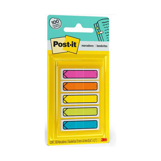 Banderitas Adhesivas POST-IT de Flecha Neón - Estuche de 5 Blokcs