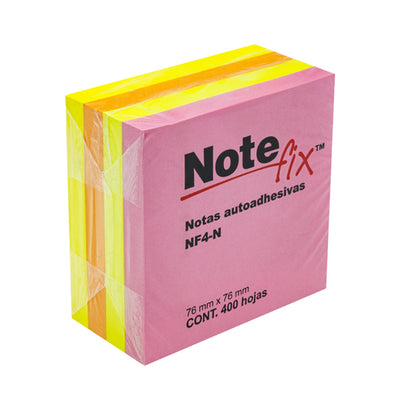 Block de Notas Adhesivas Note Fix, Surtido Neon - Block con 400 Notas