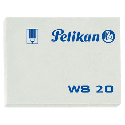 Goma Pelikan WS20 blanca plástica - caja con 20 piezas