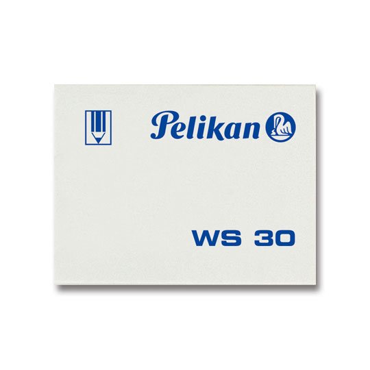 Goma Pelikan WS30 plástica blanca caja con 30 piezas