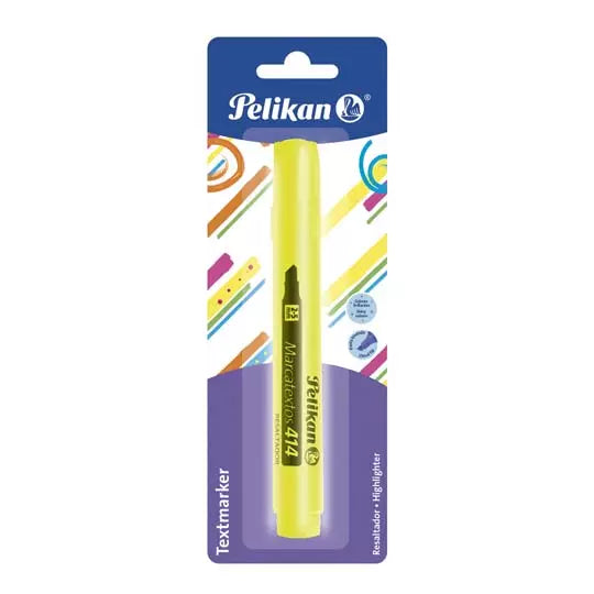 Resaltador de texto Pelikan 414 color amarillo tarjeta con 1 pieza