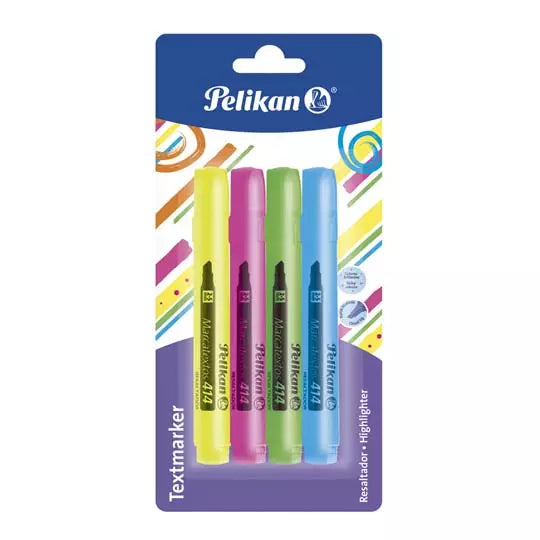Resaltador de texto Pelikan 414 blístercon 4 colores surtidos