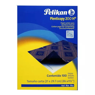 Papel carbón Pelikan Plenticopy 200H tamaño carta color azul caja con 100 hojas