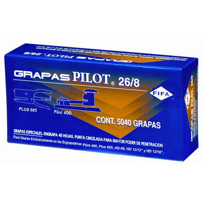 Grapas especiales PILOT FIFA Máxima capacidad 26/8 (8.0 mm) - caja con 5040 grapas