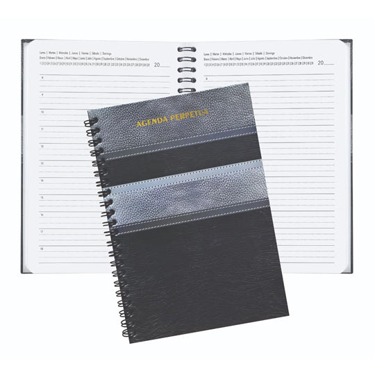 Agenda perpetua Pinos Altos color negro pasta dura