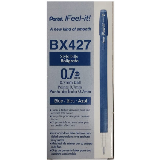 Bolígrafo Feel Punto 0.7 mm Azul - Caja con 12 piezas