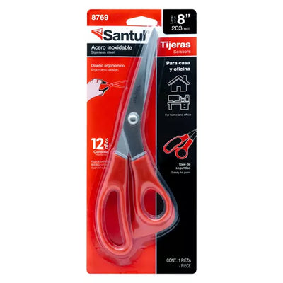 Tijeras santul de 20 CM (8 pulgadas) color rojo