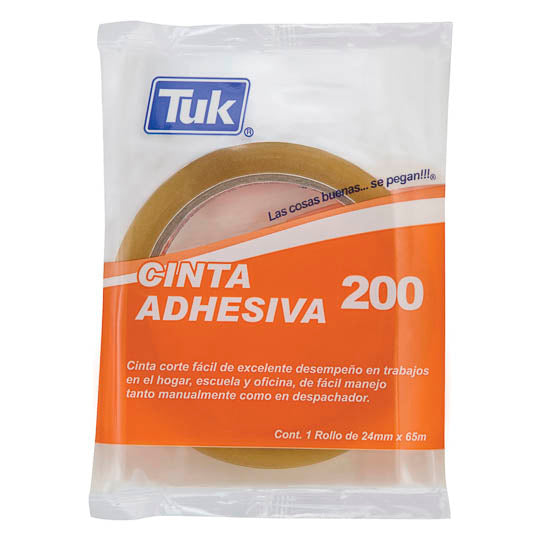 Cinta Adhesiva Tuk Transparente de 24mm x 65m - 1 pieza