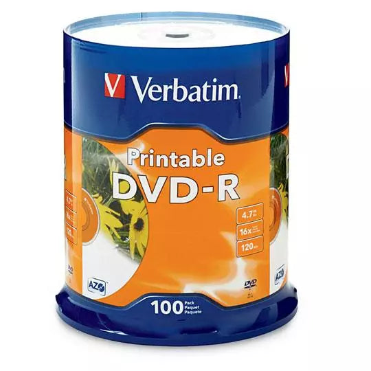 Disco Verbatim DVD-R 4.7GB 16x whiterimible 100 pzas
