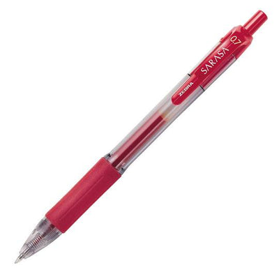Bolígrafo Zebra Retráctil Tinta de Gel, Punto Fino 0.7 mm, Rojo - 1 pieza