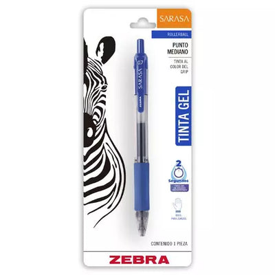 Bolígrafo de gel ZEBRA SARASA punto mediano 0.7 mm color azul blíster c/1 pieza