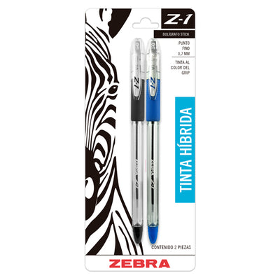 Bolígrafo Zebra Puento Fino  0.7mm, Surtido - Paquete con 2 Piezas