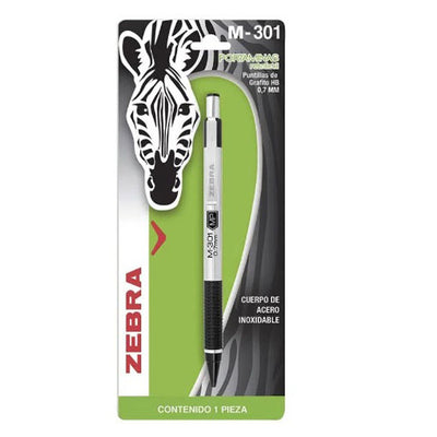 Portaminas ZEBRA M-301 punto fino 0.7 mm, color de cuerpo negro blíster c/1 pieza