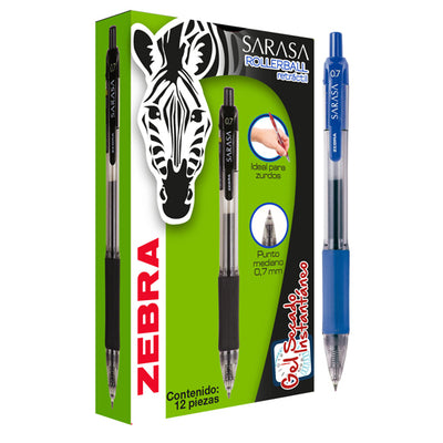 Bolígrafo Zebra Retráctil Punto Mediano 0.7 mm, Azul - 1 Pieza
