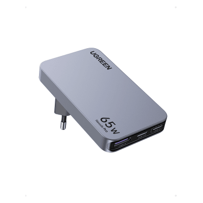 Cargador GaN 65W UGREEN 25356 | PPS + PD 3.0 + QC 4.0 | Samsung Super Fast 2.0 | 2×USB-C (65W+) + USB-A | MacBook Air M4 | Viaje Internacional 100-240V | 3 Dispositivos Simultáneos | SKU 25356
