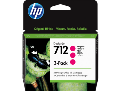 3ED78A Cartucho HP DesignJet 712 Magenta Original, 29 ml - 3 Piezas