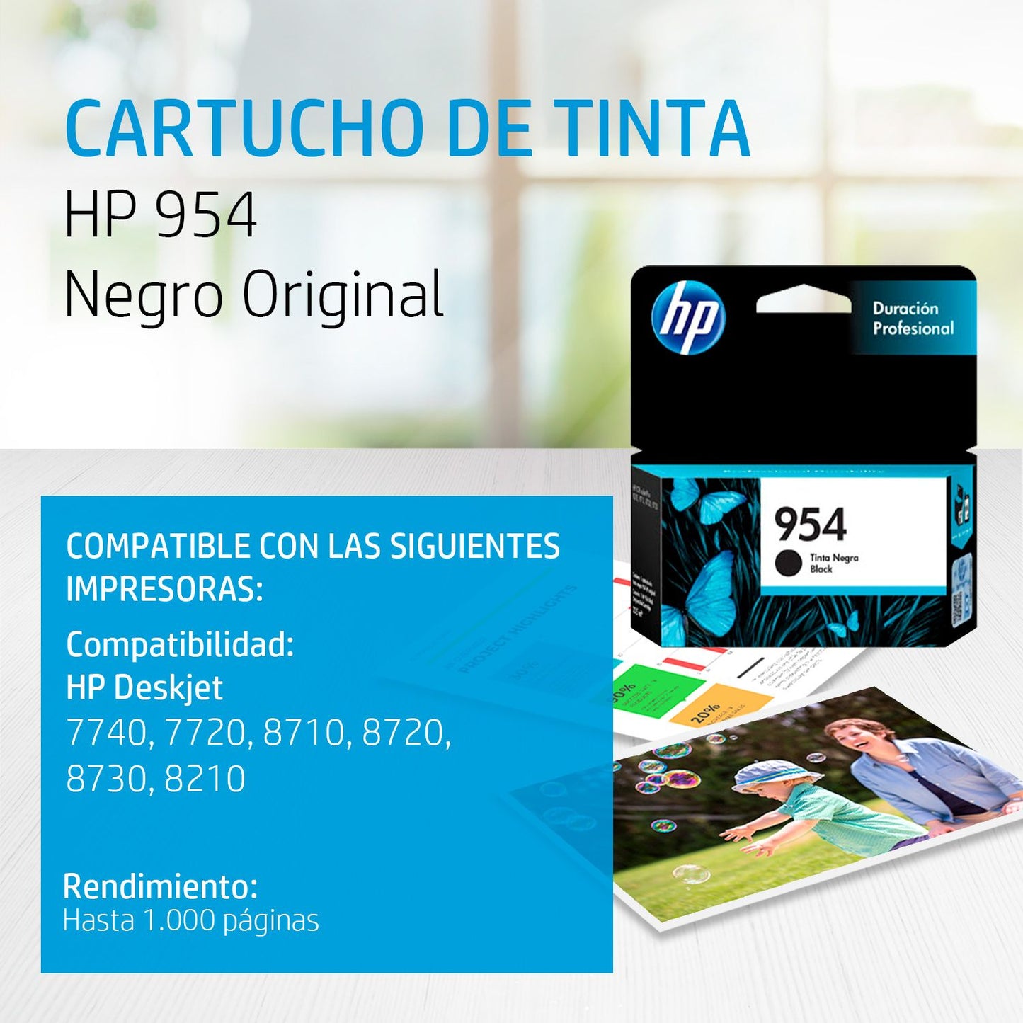 L0S59AL Cartucho HP 954 Negro Original, 1000 Páginas