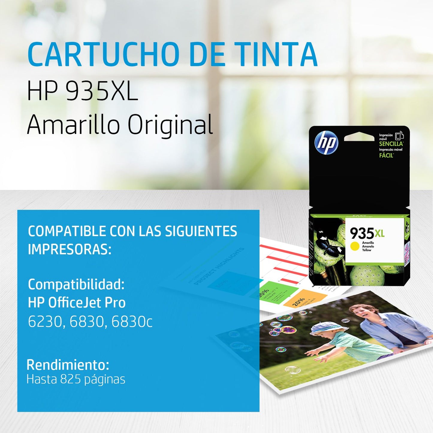 C2P26AL Cartucho HP 935XL Amarillo Original, 825 Páginas