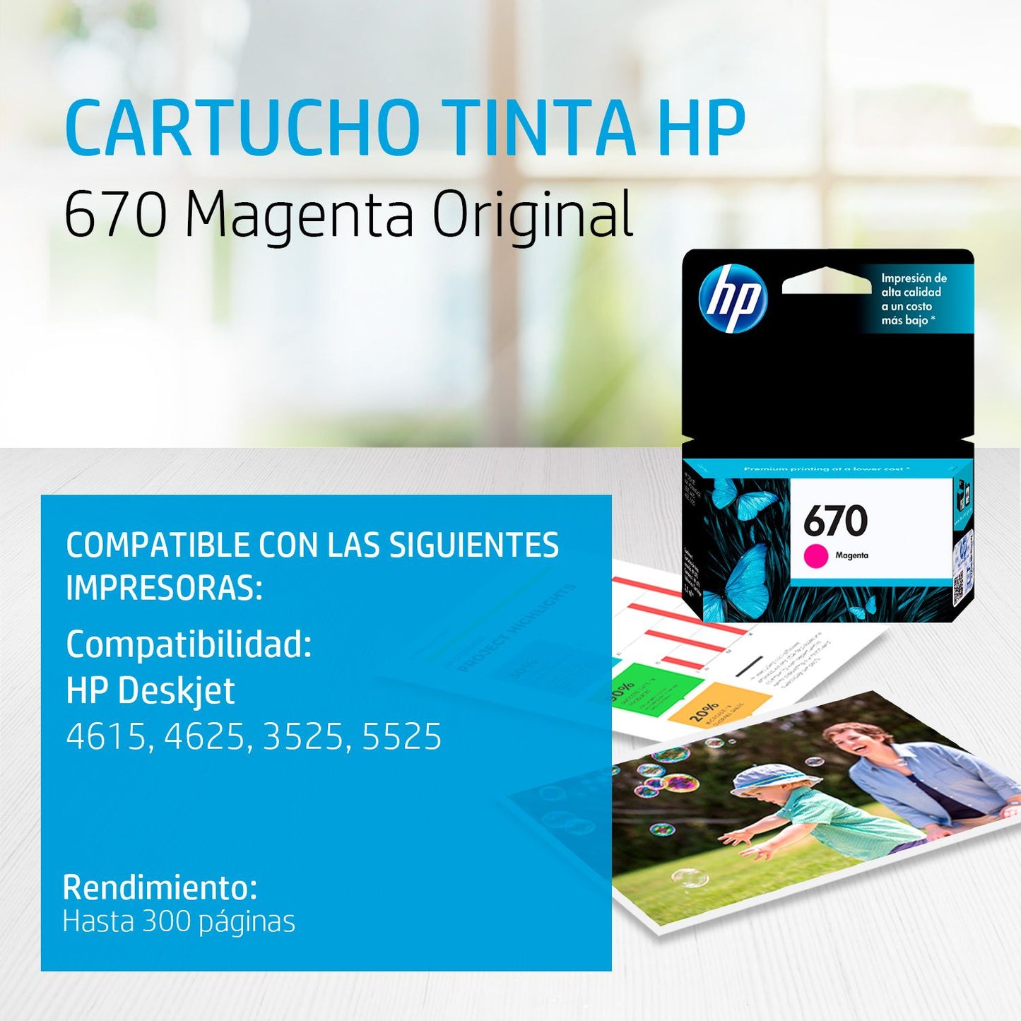 CZ115AL Cartucho HP 670 Magenta Original, 300 Páginas