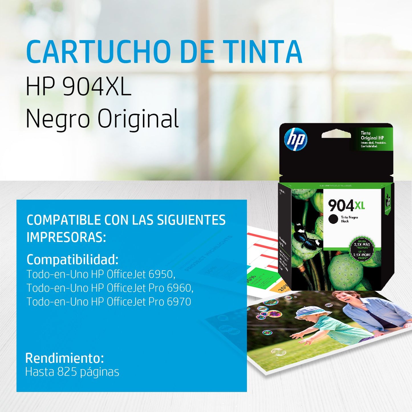 T6M16AL Cartucho HP 904XL Negro Original, 825 Páginas
