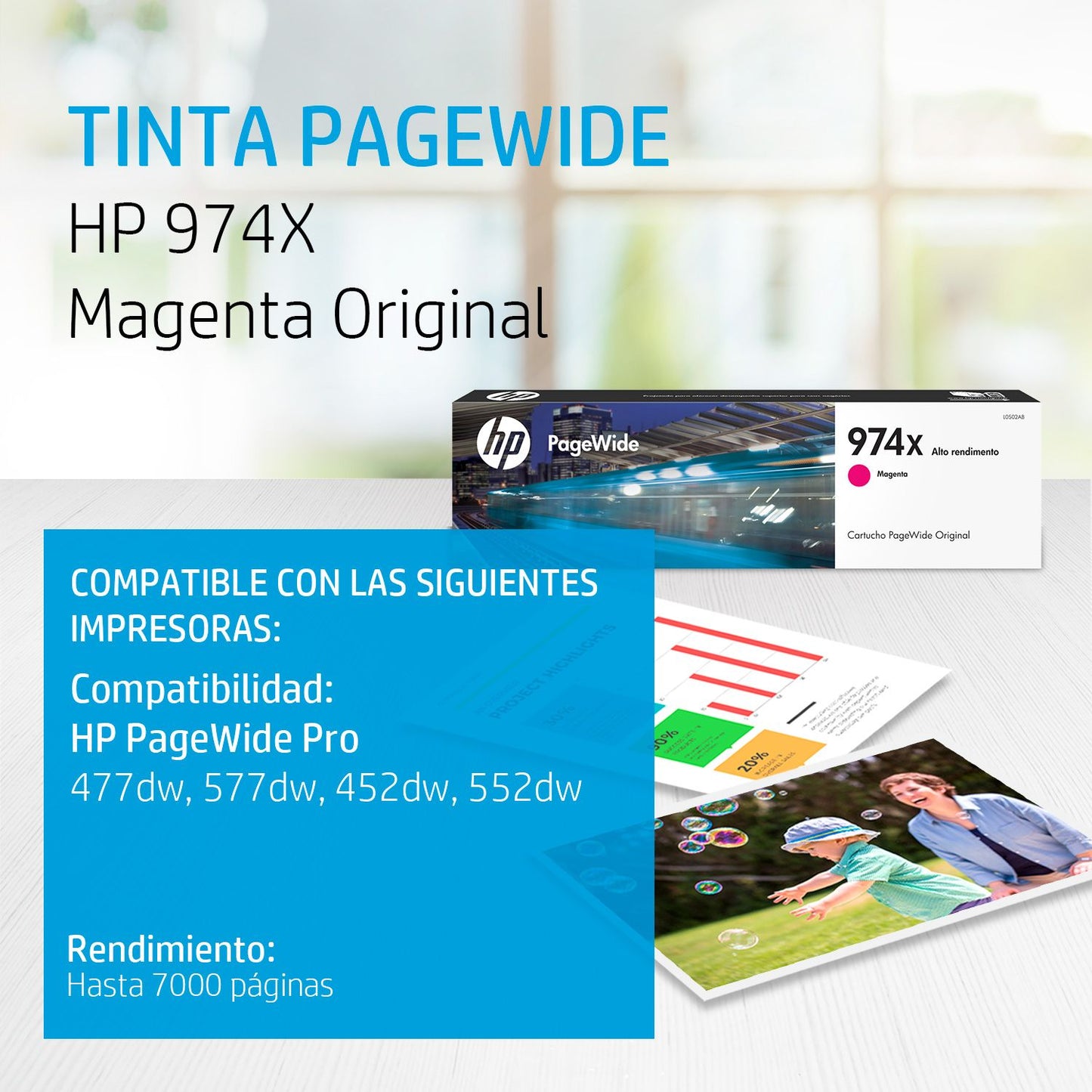 L0S02AL Cartucho HP 974X Magenta Original, 7000 Páginas