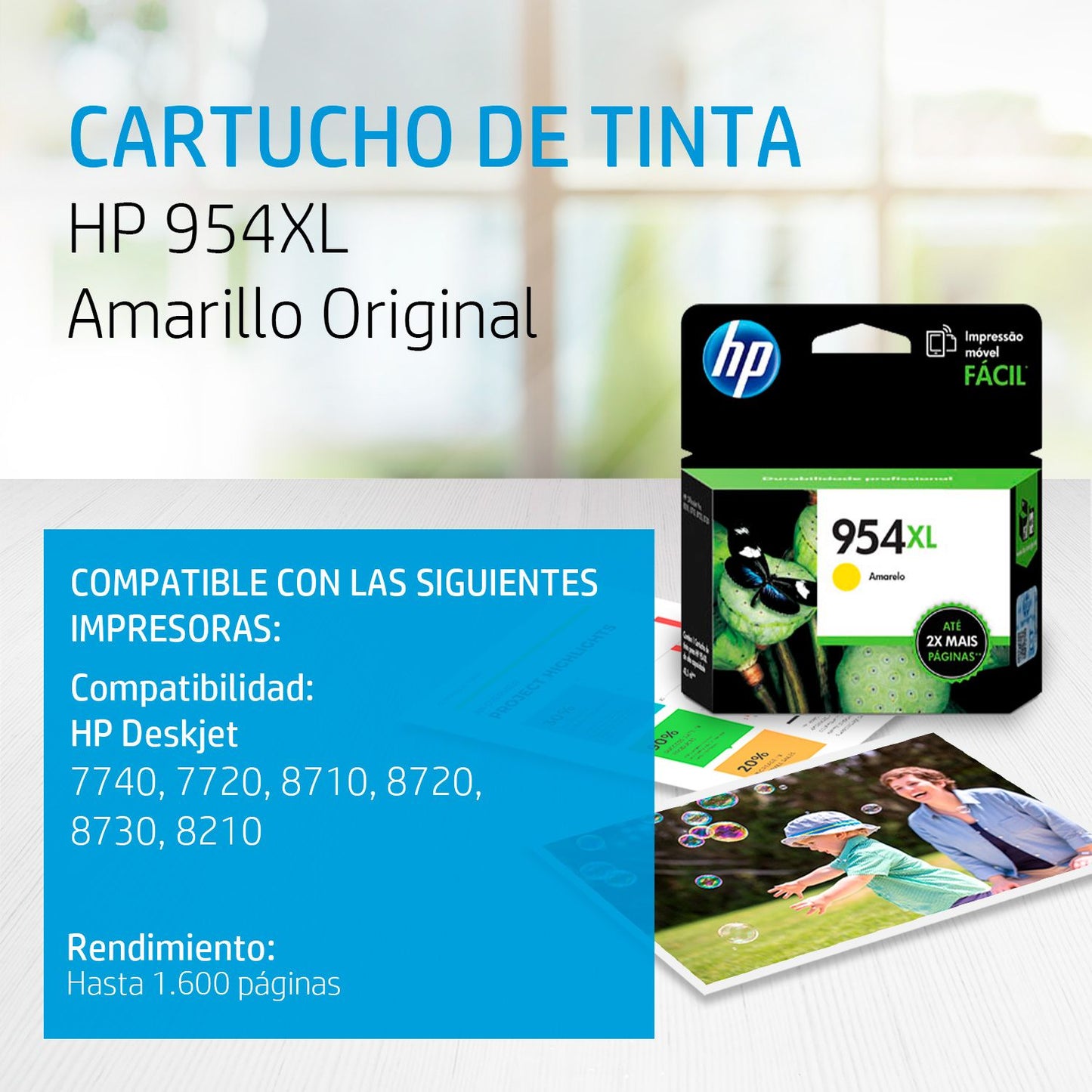 L0S68AL Cartucho HP 954XL Amarillo Original, 1600 Páginas