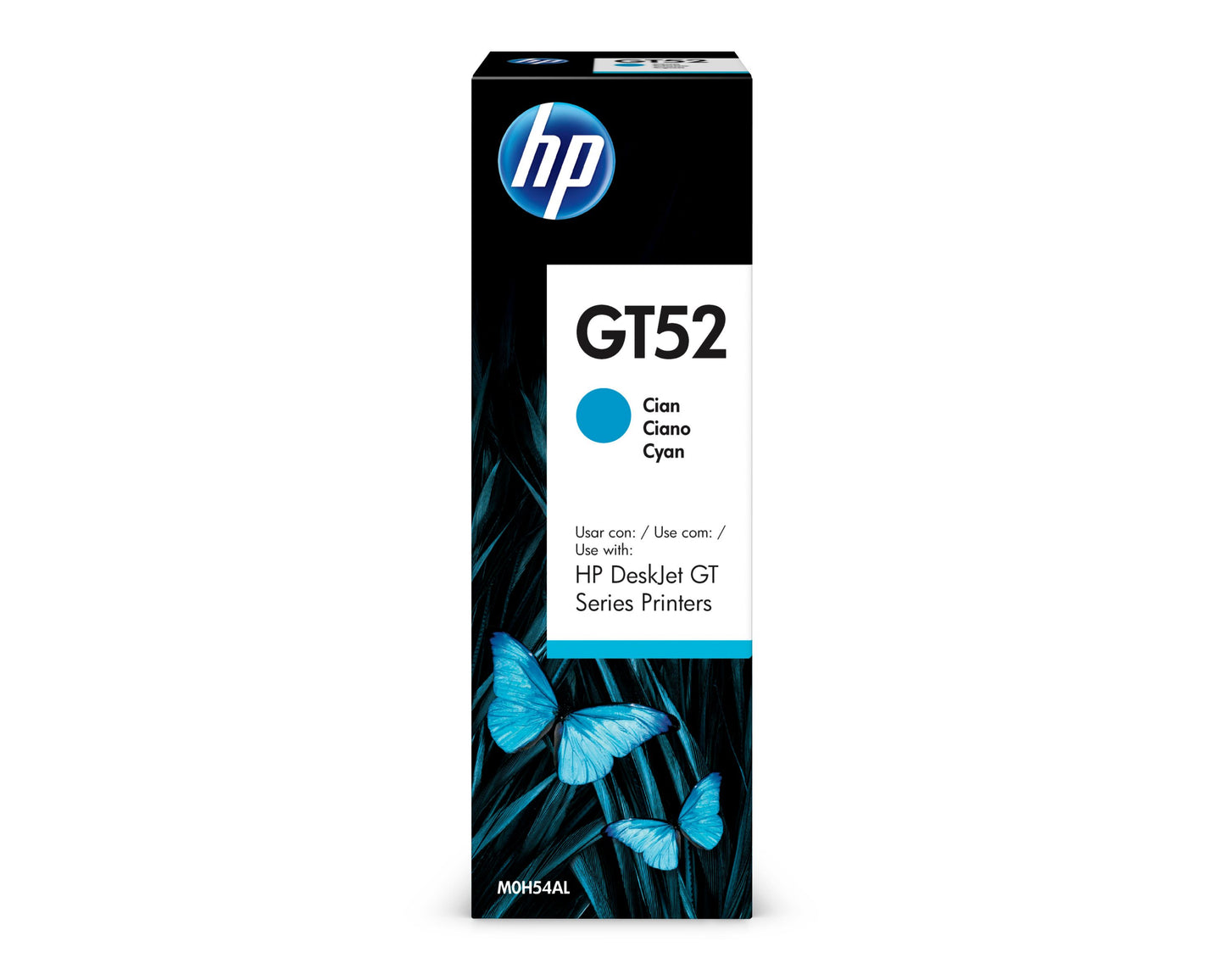 M0H54AL Botella de Tinta HP GT52 Cian Original, 70ml