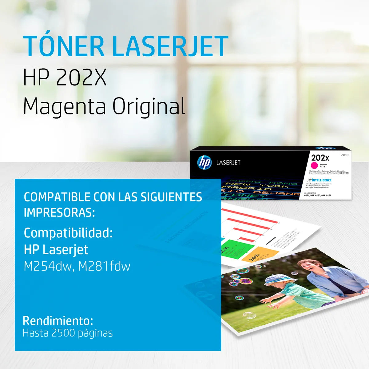 CF503X Tóner HP 202X Magenta Laserjet Original