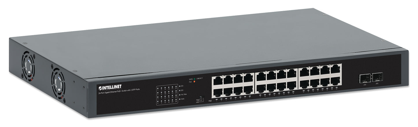 Intellinet POE PLUS SWITCH GB 24 PTOS 19 30W PTO 370W 2 SFP PORTS POE PLUS SWITCH GB 24 PTOS 19 30W PTO 370W 2 SFP PORTS